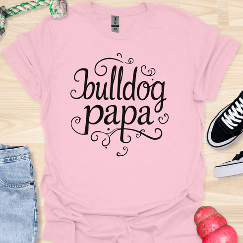Bulldog Papa - V2 - Caligraphy T-Shirt